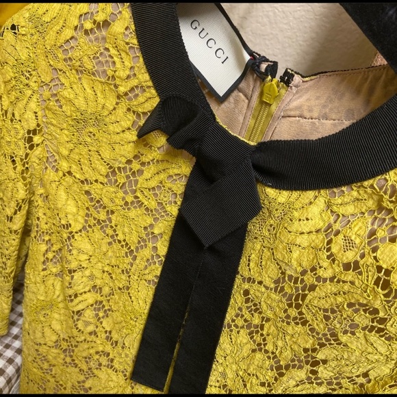 Gucci Yellow Lace Dress - Picture 3 of 6